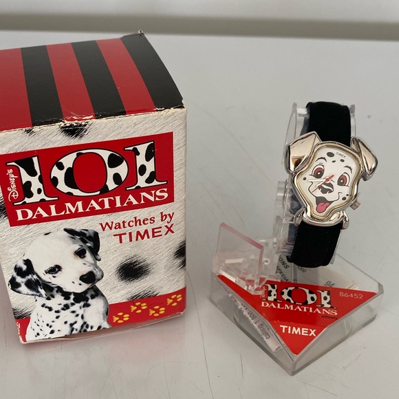 Timex 101 Dalmatians Dog Watch - Black child’s size Vintage Disney - Picture 1 of 4